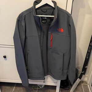 The North Face Men's Gray Performance Jacket with Red Accents